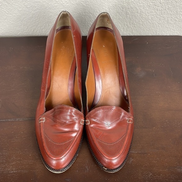 Fendi Austen Spazzolato Loafer Heels Bi Color Career Art To Wear Sz 40.5 - Picture 4 of 16